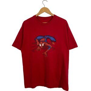 Vintage 2001 Marvel Spider-Man Double-sided Graphic Tee Red men's size Large